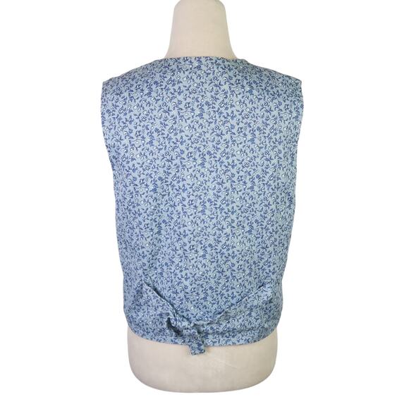 Vintage 90s Blue and Red Checker Cherry Print Vest M - Picture 4 of 5